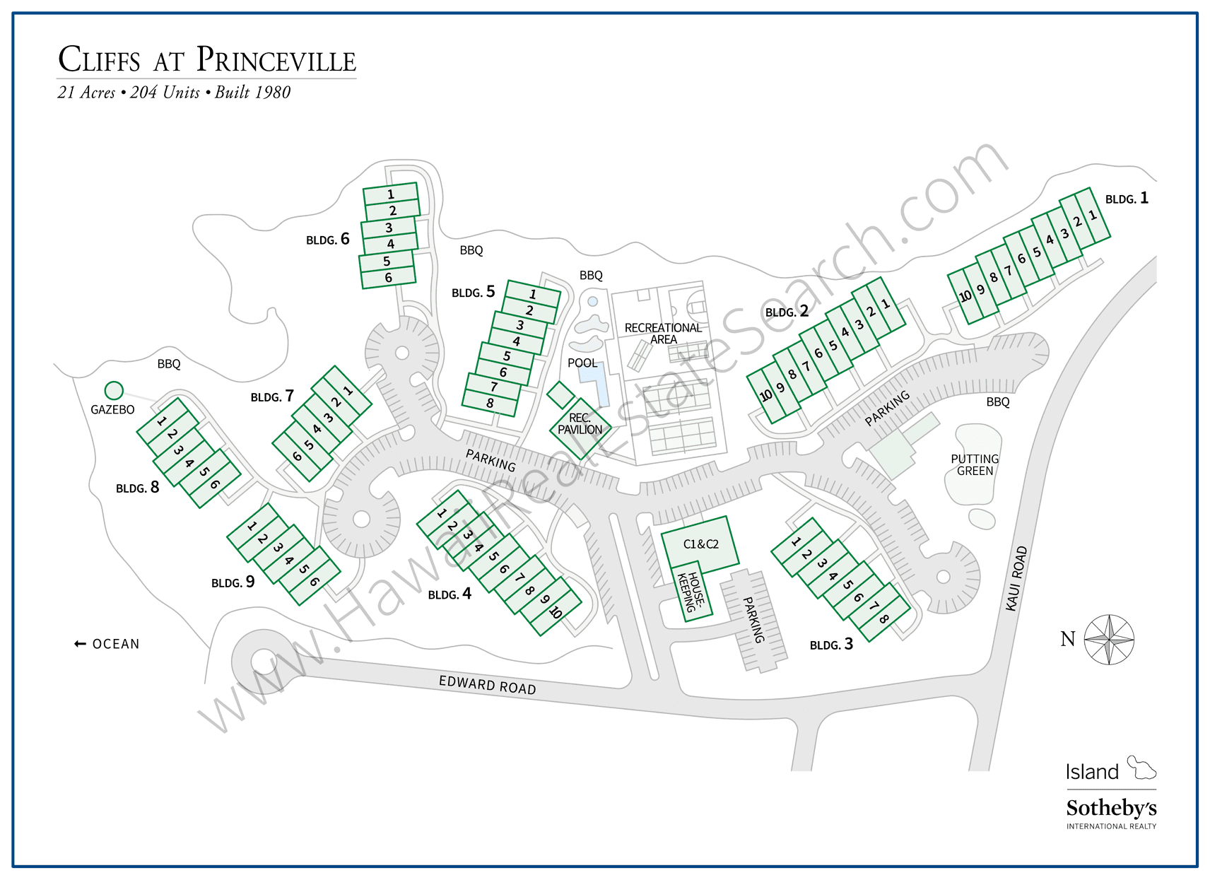 Cliffs at Princeville Property Map Updated